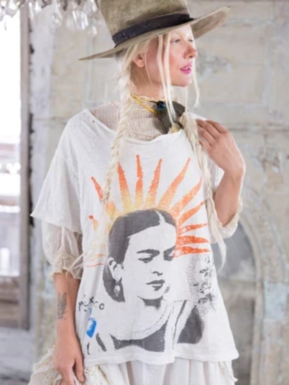 Magnolia Pearl Frida del Sol Tee in the color "True". RARE!